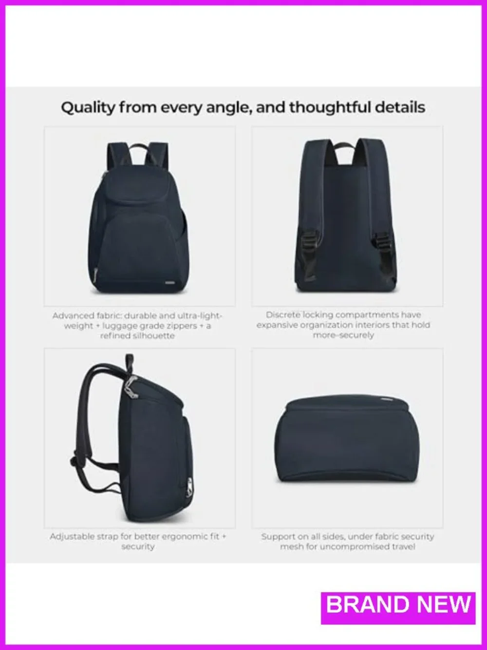 Anti-Theft Classic Backpack with RFID Blocking, Fits 13